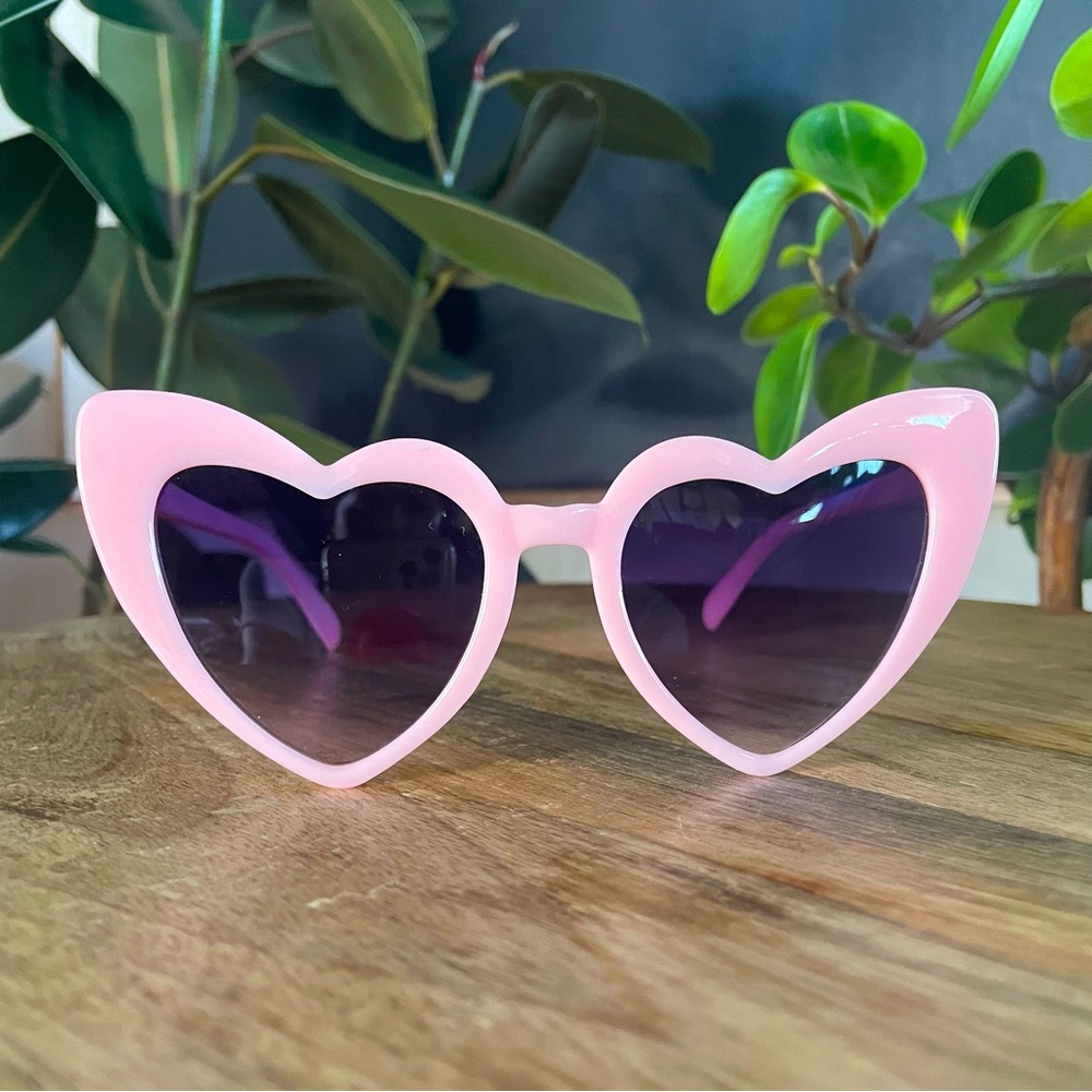 Baby pink heart shaped sunglasses